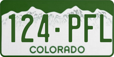 CO license plate 124PFL