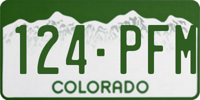 CO license plate 124PFM