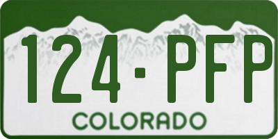 CO license plate 124PFP