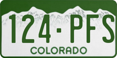 CO license plate 124PFS
