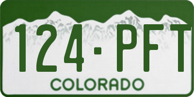 CO license plate 124PFT