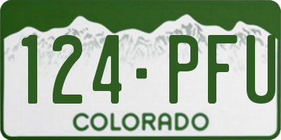 CO license plate 124PFU