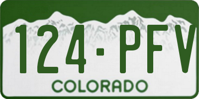 CO license plate 124PFV