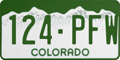 CO license plate 124PFW