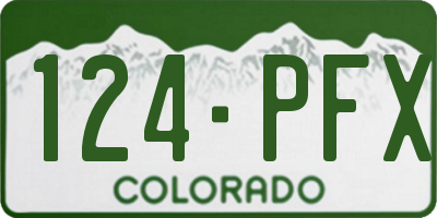 CO license plate 124PFX