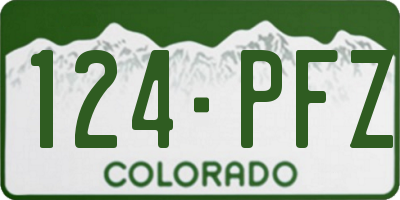 CO license plate 124PFZ