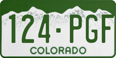CO license plate 124PGF