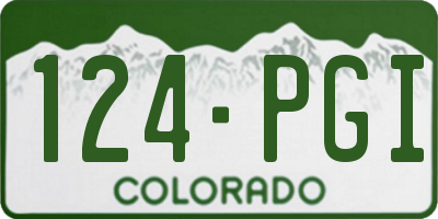CO license plate 124PGI