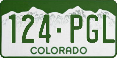 CO license plate 124PGL