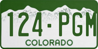 CO license plate 124PGM