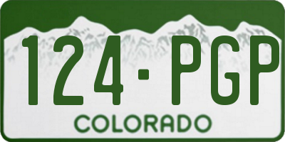 CO license plate 124PGP