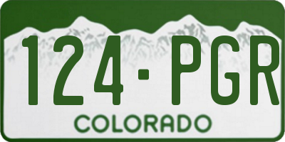 CO license plate 124PGR