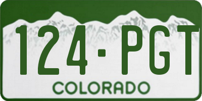 CO license plate 124PGT