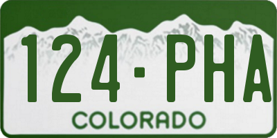 CO license plate 124PHA