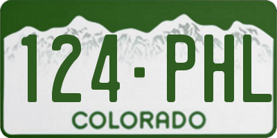 CO license plate 124PHL