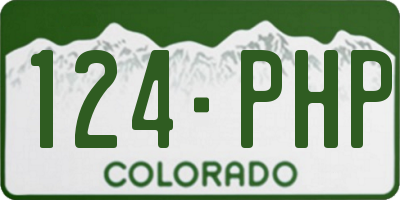 CO license plate 124PHP