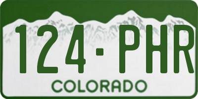 CO license plate 124PHR