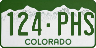 CO license plate 124PHS