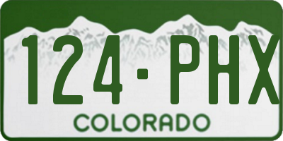 CO license plate 124PHX