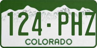 CO license plate 124PHZ