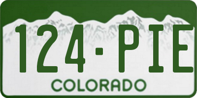 CO license plate 124PIE