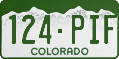 CO license plate 124PIF