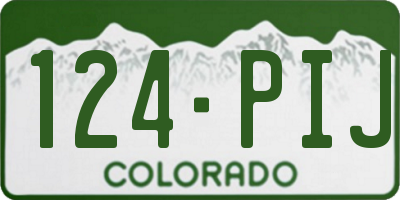 CO license plate 124PIJ