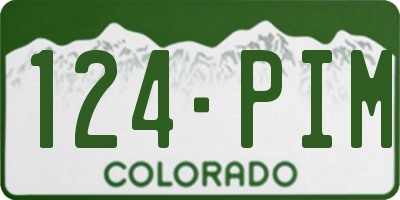 CO license plate 124PIM