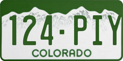 CO license plate 124PIY