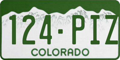 CO license plate 124PIZ