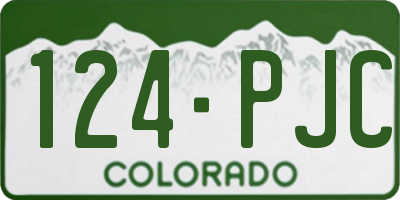 CO license plate 124PJC