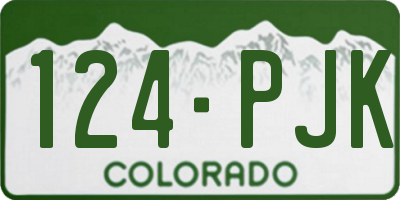 CO license plate 124PJK