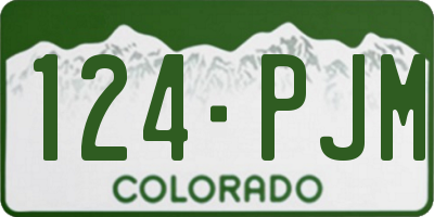 CO license plate 124PJM