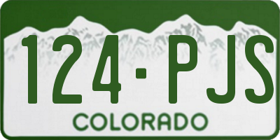 CO license plate 124PJS
