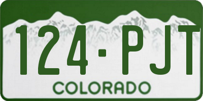 CO license plate 124PJT