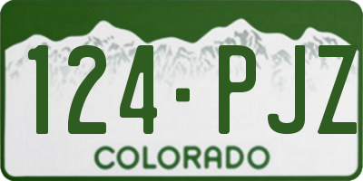CO license plate 124PJZ