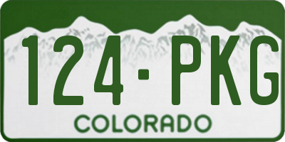 CO license plate 124PKG
