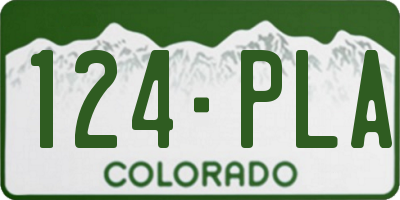 CO license plate 124PLA