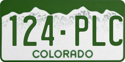 CO license plate 124PLC