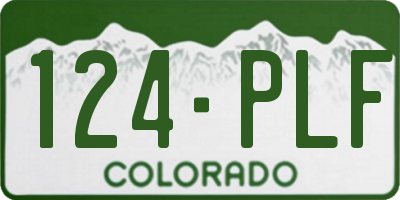 CO license plate 124PLF