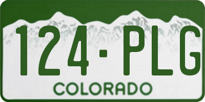CO license plate 124PLG