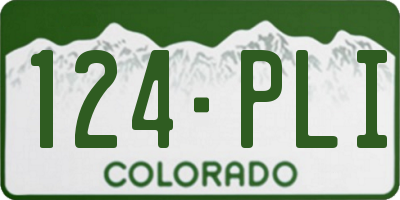 CO license plate 124PLI
