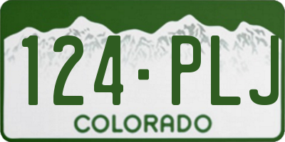 CO license plate 124PLJ
