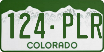 CO license plate 124PLR