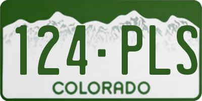 CO license plate 124PLS