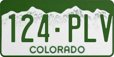CO license plate 124PLV