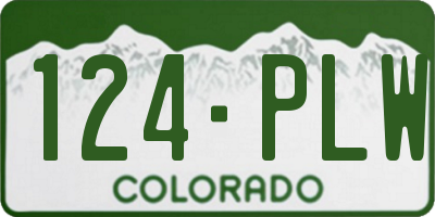 CO license plate 124PLW
