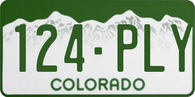 CO license plate 124PLY