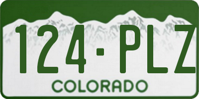 CO license plate 124PLZ