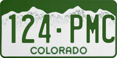 CO license plate 124PMC